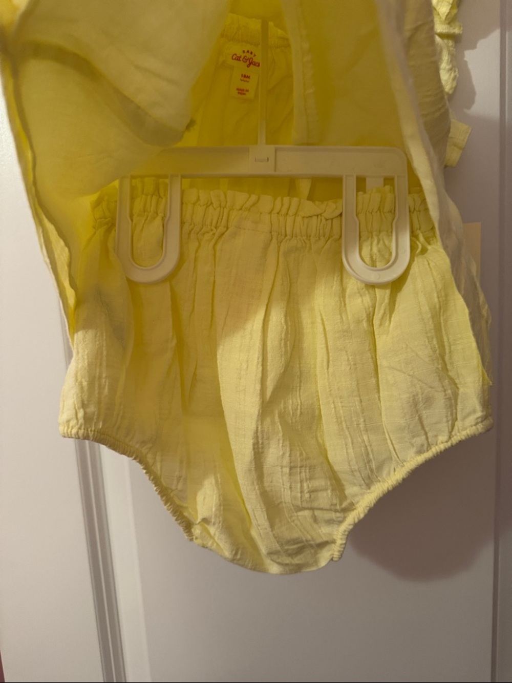 Cat & Jack Yellow Ruffle Baby Matching Set - Picture 4 of 5